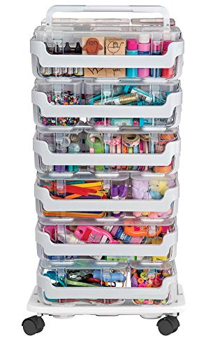  Stack 'N Go Caddy Wheel Base, Craft Organizer, Compatible With Deflecto Desk Supplies Organizer Caddy, White, 16"W X 3 1/4"H X 11"D (29443CR)