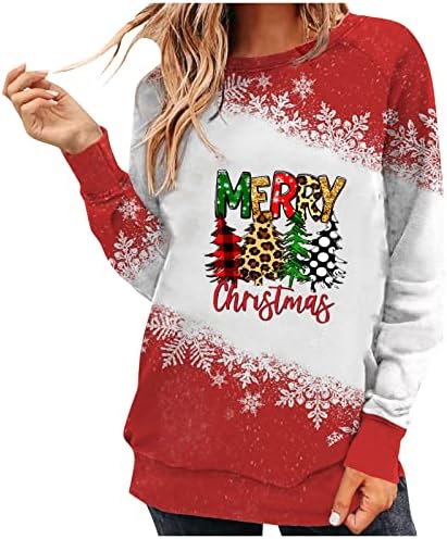  Womens Crewneck Sweatshirt Fall Fashion Sweatshirts Long Sleeve Christmas Print Loose Tops Pullover Top Streetwear
