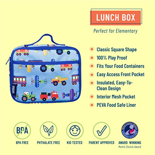  Kids Insulated Lunch Box Bag For Boys & Girls, Reusable Kids Lunch Box Is Perfect For Elementary, Ideal For Packing Hot Or Cold Snacks For School & Travel Bento Bags(Trains, Planes And Trucks)