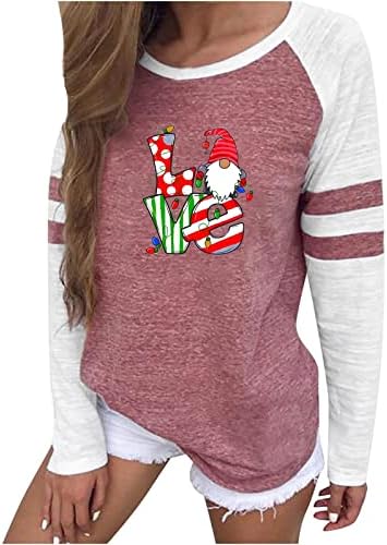  Womens Causal Loose Crewneck Cute Fashion Sweatshirts Long Sleeve Christmas Print Loose Tops Pullover Top Streetwear