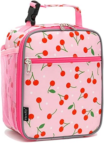  FlowFly Kids Lunch Box Insulated Soft Bag Mini Cooler Back To School Thermal Meal Tote Kit For Girls, Boys, Black