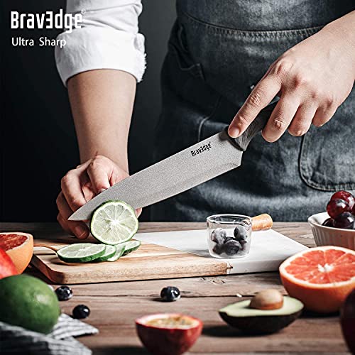  5 PCS Kitchen Knife Set, Kitchen Knives Professional With Sheaths And Gift Box, High Carbon Stainless Steel Ultra Sharp Chef Knife Set For Multipurpose Cooking With Ergonomic Handle