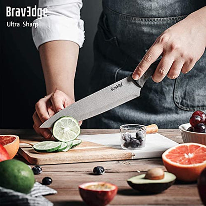  5 PCS Kitchen Knife Set, Kitchen Knives Professional With Sheaths And Gift Box, High Carbon Stainless Steel Ultra Sharp Chef Knife Set For Multipurpose Cooking With Ergonomic Handle