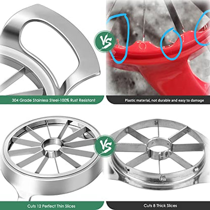  Heavy Duty Apple Slicer,Thickened Apple Cutter Upgraded Version 12-Blade Extra Large Apple Corer And Slicer,Sharp Stainless Steel Blade Suitable For Cutting Apples Up To 4 Inches