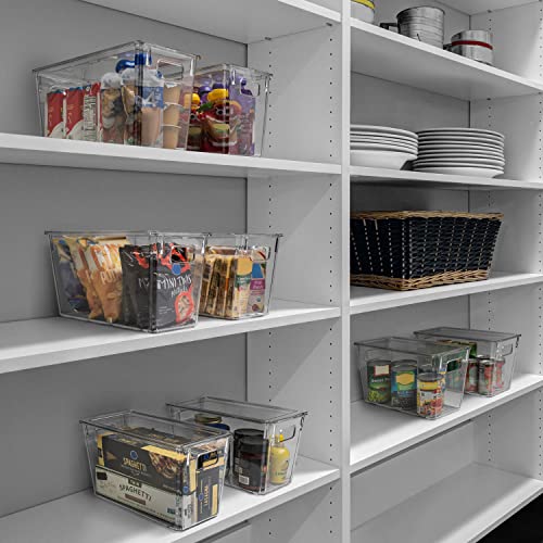  Plastic Storage Bins With Lids – Perfect Kitchen Organization Or Pantry Storage – Fridge Organizer, Pantry Organization And Storage Bins, Cabinet Organizers
