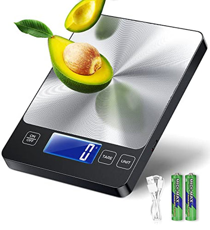  Scale Food 2 IN 1 Dual Power Mode Use For Meal Prep,[Load-bearing 33lb]Scale For Food Ounces And Grams, Unique CD-Grain Digital Kitchen Scale Stainless Steel Wear-Resistant Material Easy Clean