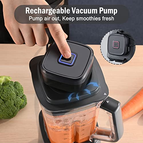  Professional Kitchen Blender With Vacuum Pump, Sport Bottle, Electric High Speed Blender For Shakes And Smoothies Juice Soup Baby Food Frozen Fruits, LCD Display, Food Processor, Auto Clean, 53 Oz, 120V, 1000W