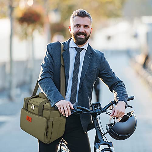  Insulated Lunch Bag For Women/Men, 12L (18 Cans) Leakproof Lunch Box For Adults, Womens Lunch Bag For Work, Reusable Lunch Cooler Tote Bag With Shoulder Strap, Green