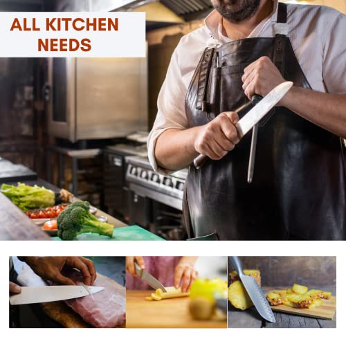  Stainless Steel Kitchen Knife Sharpener Rod - 12-inch Honing Steel Rod