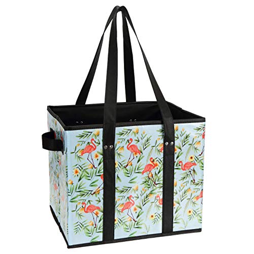  Reusable Grocery Bags Set Durable Heavy Duty Tote Bag Collapsible Grocery Shopping Box Bag With Reinforced Bottom