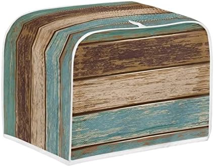  NETILGEN Kitchen Toaster Dust Cover Bakeware Protector Compatible With 2 Slice Toaster Top Handle Design Heat-Resistant Dust Protection Anti-scratch Kitchen Appliance Cover, Rustic Wood Grain