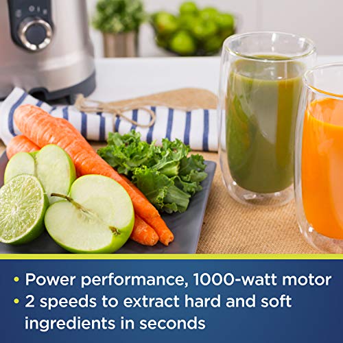Oster® Easy-to-Clean Professional Juicer, Stainless Steel Juice Extractor, Auto-Clean Technology, XL Capacity, Gray