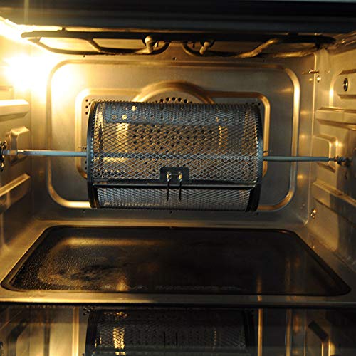  Stainless Steel Rotisserie Grill, 360 Degree Rotatable Heating Oven Cages Oven Racks Oven Basket, Oven Roaster Drum For Peanut Dried Nut Coffee Beans BBQ