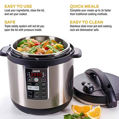  Avor LUX Multi-Cooker, 4 Quart Electric Pressure Cooker, Slow Cooker, Rice Cooker, Yogurt Maker And More - Stainless Steel (ZSELX01)