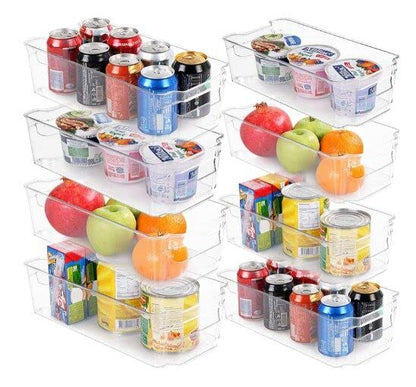  DERCLIVE 8pcs Fridge Izer Bins Clear Kitchen Storage Containers For Fridge Cabinet Drawer2 Can Izer For Refrigerator Refrigerator Izers And Storage Fridge Storage Containers Refrigerator Izer Bin