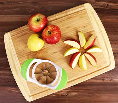  - Apple Corer And Slicer- Fruit Cutter - Apple Divider - Wedger - Stainless Steel Slicer For Fruits - Vegetables- Ergonomic Handle- Easy Grip- 8 Sharp Blade & Slices (Green)