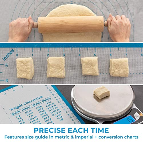  XXL SIZE Silicone Pastry Mat For Rolling Dough Non Slip Extra Large - 23,5'' X 31,5'' Dough Mat For Rolling - Rolling Mat For Dough With Measurements - Nonstick Fondant Mat - Large Silicone Baking Mat