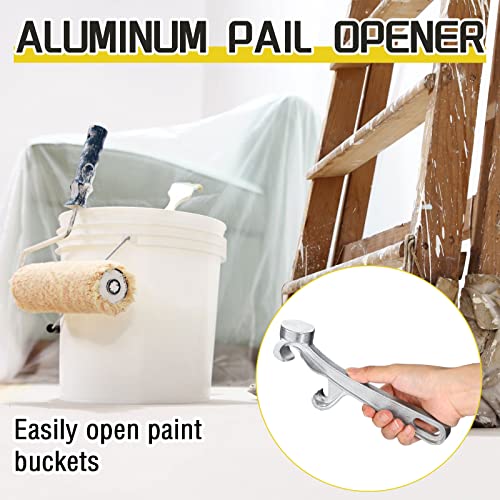  Aluminum Bucket Opener 5 Gallon Pail Opener Silver Buckets Lid Wrench Metal Can Opener Lid Remover Tool For Home Industrial Use (1 Piece), 21 Cm