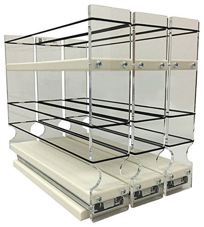  Vertical Spice - 222x1.5x11 DC - Spice Rack - 3 Drawers - 15 Regular/15 Half-Size Capacity - Cabinet Mounted - Size: 6.9" Width X 9.25" Height X 10.6" Depth - Made In USA