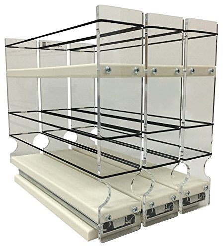  Vertical Spice - 222x1.5x11 DC - Spice Rack - 3 Drawers - 15 Regular/15 Half-Size Capacity - Cabinet Mounted - Size: 6.9" Width X 9.25" Height X 10.6" Depth - Made In USA