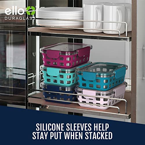  Duraglass Meal Prep Sets- Glass Food Storage Containers With Silicone Sleeves And Airtight BPA-Free Plastic Lids, Dishwasher, Microwave, And Freezer Safe