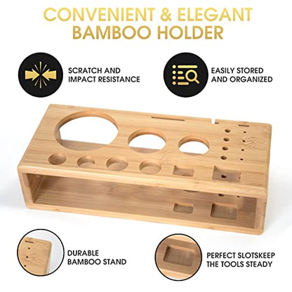  Mixology Bartender Kit With Bamboo Stand And Japanese Jigger | 25-Piece Bar Set Profesional Stainless Steel Bar Tools | Boston Cocktail Shaker Set | Recipe Menu | Barware Present
