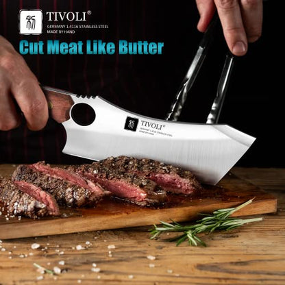  Meat Cleaver Knife And Poultry Shears Kitchen Scissors Set