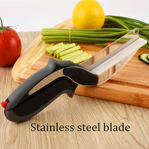  Kitchen Vegetable Scissors, Food Scissors With Built-in Cutting Board, Multifunctional Intelligent Quick Vegetable Slicer, Stainless Steel Kitchen Food Cutting Choppers,kitchen Shears