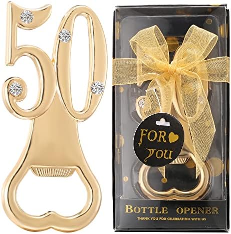  12 Pack 50th Birthday Bottle Opener For 50th Birthday Party Favors 50th Wedding Anniversaries Souvenirs Favors Gifts Decorations (12 Pack 50th)