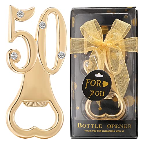  12 Pack 50th Birthday Bottle Opener For 50th Birthday Party Favors 50th Wedding Anniversaries Souvenirs Favors Gifts Decorations (12 Pack 50th)