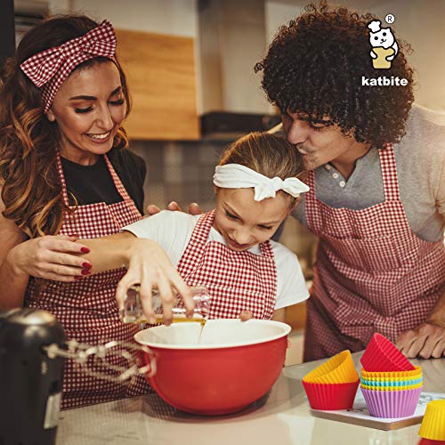  Katbite Silicone Cupcake Baking Cups 24 Pack, Heavy Duty Silicone Baking Cups, Reusable & Non-stick Muffin Cupcake Liners Holders Set For Party Halloween Christmas Bakery Molds Supplies