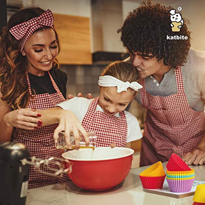  Katbite Silicone Cupcake Baking Cups 24 Pack, Heavy Duty Silicone Baking Cups, Reusable & Non-stick Muffin Cupcake Liners Holders Set For Party Halloween Christmas Bakery Molds Supplies