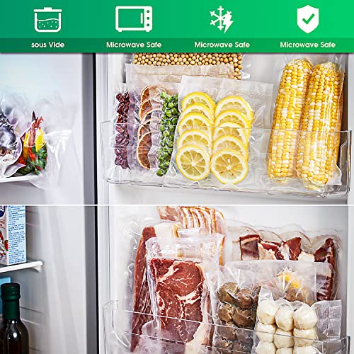  Vacuum Sealer Bags, 2 Rolls Thicker Heavy-Duty Commercial Quality Textured Vacuum Seal Bags For Food Storage Saver Sous Vide Cooking,Vacuum Sealer Rolls