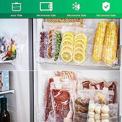  Vacuum Sealer Bags, 2 Rolls Thicker Heavy-Duty Commercial Quality Textured Vacuum Seal Bags For Food Storage Saver Sous Vide Cooking,Vacuum Sealer Rolls