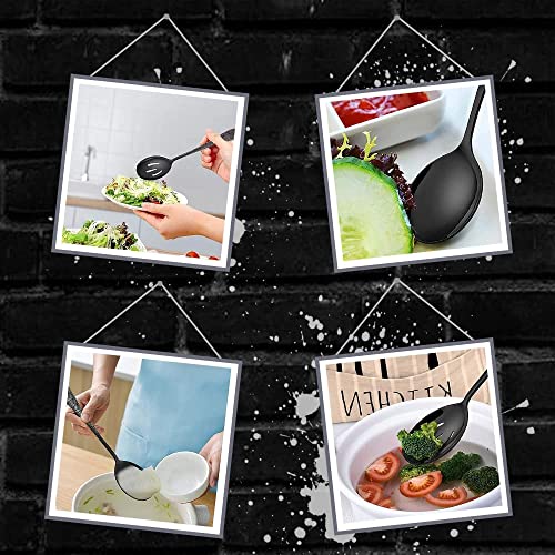  Serving Spoons Stainless Steel Slotted Spoons Large 8.7 Inches Utility Advanced Performance Skimmer Perforated Slotted Spoons Buffet Cooking LONGAIXIN