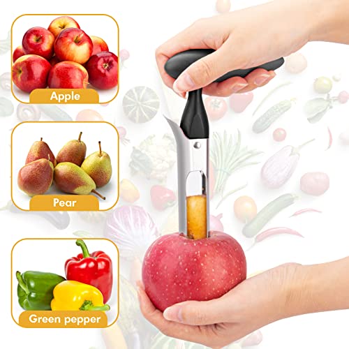  Pple Corer Cutter, Professional Apple Cutter，with Comfortable Handle Premium Apple Corer Remover, Durable Sturdy Fruit Cutter Kitchen Gadgets -LIANGKEN (black)