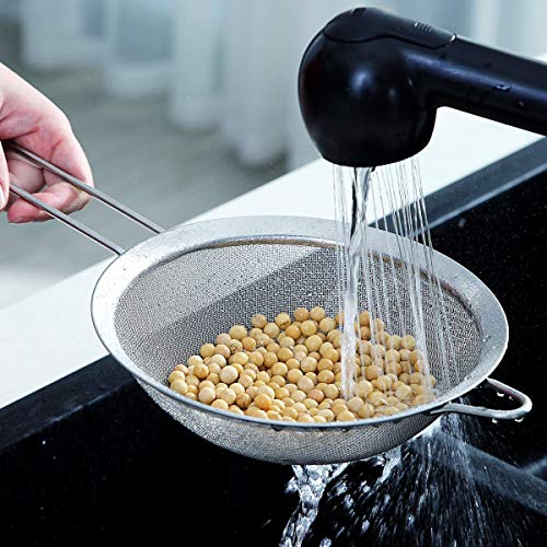  Fine Mesh Strainer 6 Pieces Set, Flour Sifter For Baking, Stainless Steel Clander, Matcha Tea Strainer, Gravy Separator, Stasher Sieve Pasta Strainers
