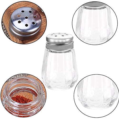  30 Pack Mini Spice Shakers, 0.5 Oz Glass Salt And Pepper Shakers Clear Salt Pepper Holder For Wedding, Restaurant, Home, Kitchen, Travel, Camping, Buffet Supplies