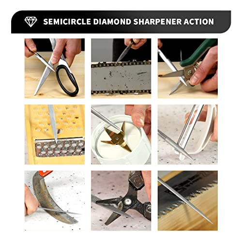  Knife Sharpeners Handheld 300/600 Grit Double Sided Diamond Knife Sharpening Weststone Stone For Kitchen Knives Scissors Garden Tools With Scissors Sharpener(SHA-2W SET)
