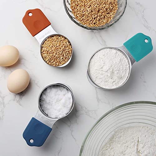  Magnetic Measuring Cups And Spoons Set Including 7 Stainless Steel Heavy Duty Measuring Cup 8 Double Sided Measuring Spoons With 1 Leveler For Dry And Liquid Ingredients (Color)