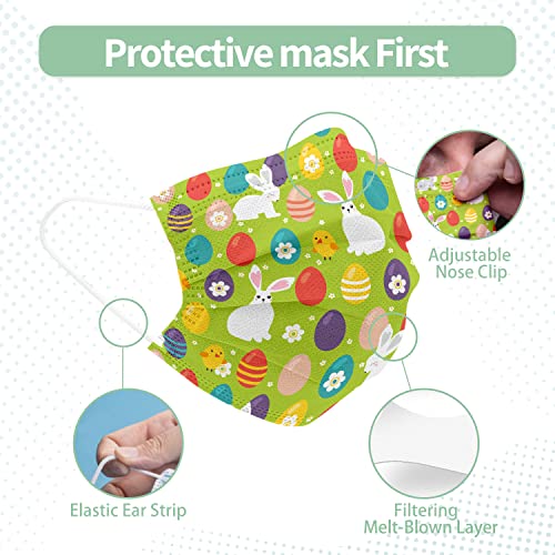  50Pcs St Patricks Day Disposable Face Bandana For Adults, Breathable Face Bandanas Covering Set For Women Men Anti Dust