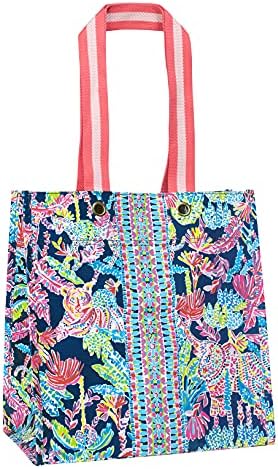 Lilly Pulitzer Market Shopper Bag, Reusable Grocery Tote, Shoulder Bag For Produce Or Travel