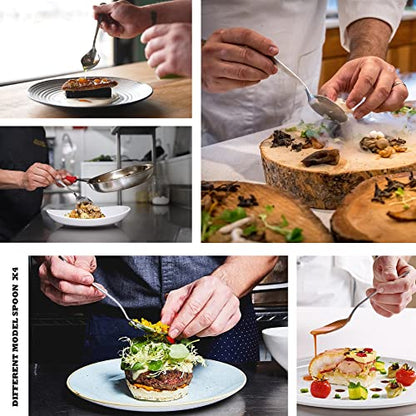  Professional Chef Plating Kit, 10 Piece Culinary Plating Set, Black, Stainless Steel (10 Piece, Black)