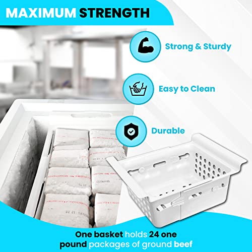  Single Basket - Universal Chest Freezer Organizer Basket -Fits Freezers 8 Cubic Feet To 15 Cubic Feet- Single Adjustable Basket (1 Basket Only)