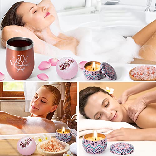  50th Birthday Gifts For Women, 50 And Fabulous Gifts For Women Turning 50,Funny 50 Years Old Birthday Gift Ideas For Mom Sister Best Friends Wife Aunt, Cool Bday Gifts For 50 Year Old Woman Tumbler