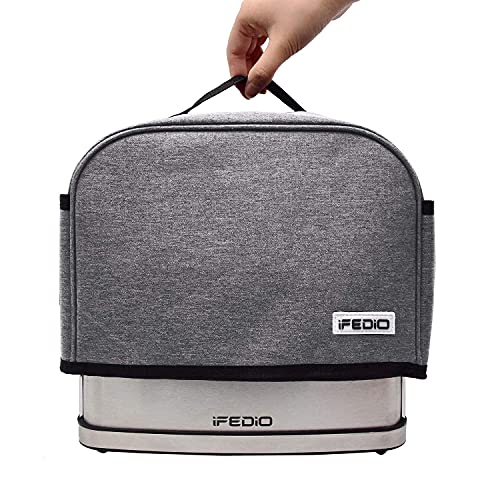  2 Slice Toaster Cover With Two Pockets For Storing Knife,Grey