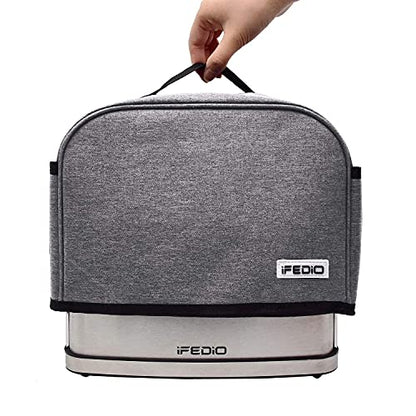  2 Slice Toaster Cover With Two Pockets For Storing Knife,Grey