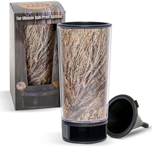  Ossy Oak Shadow Grass Blades By Spit Bud - The Ultimate Spittoon For Chew - Portable Dip & Snuff Cup With Lid, Pop Tab, Spill-Proof Funnel, Can Cutter & Holder - Fit In Cup Holders - Holds 8oz - Made In USA