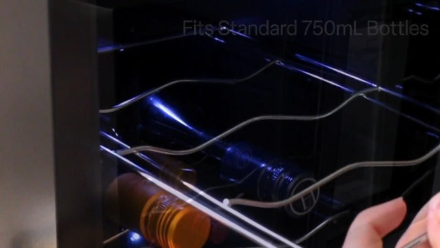  6 Bottle Wine Cooler, Black, Thermoelectric Wine Fridge, 0.65 Cu. Ft. (16L), Freestanding Wine Cellar, Red, White And Sparkling Wine Storage For Small Kitchen, Apartment, Condo, RV