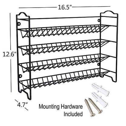  SWOMMOLY Spice Rack Organizer With 36 Empty Square Spice Jars, 396 Spice Labels With Chalk Marker And Funnel Complete Set, For Countertop, Cabinet Or Wall Mount, Black